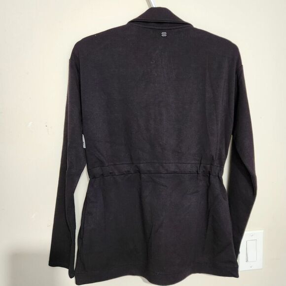 Gaiam Jacket Size XS Color Black Zip Up Stretch Cinch Waist Mocknec NEW - Picture 4 of 11